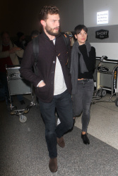Jamie Dornan - Spotted at at LAX Airport with his wife, Amelia Warner - January 13, 2015 - 69xHQ ULHxYMS2